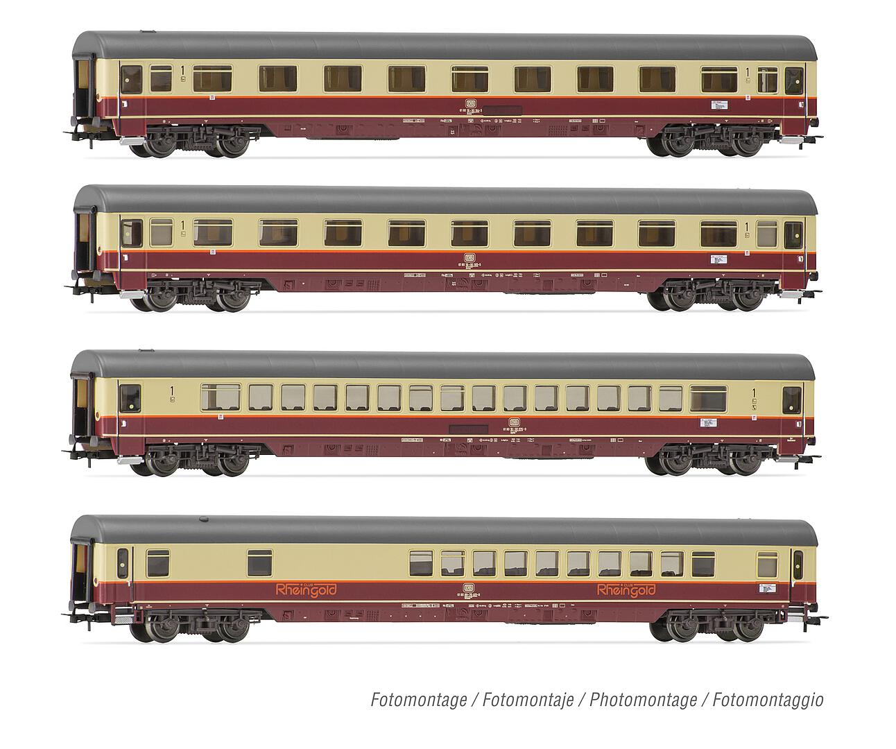 DB 4 Tlg Set Reisezugwagen TEE Rheingold Zug Sets RIVAROSSI